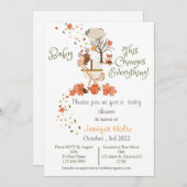 秋の赤ちゃんシャワー招待 招待状 (正面/裏面)