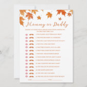 秋の赤ちゃんシャワー推測誰のゲームカード 招待状 (正面)