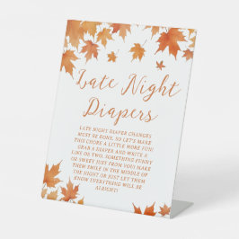 秋の赤ちゃんシャワー晩夜おむつパーティーゲーム 台座サイン