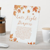 秋の赤ちゃんシャワー晩夜おむつパーティーゲーム 台座サイン (インサイチュ)