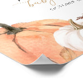 秋の赤ちゃんシャワー歓迎サイン、小さなかぼちゃのサイン ポスター (角)