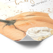 秋の赤ちゃんシャワー歓迎サイン、小さなかぼちゃのサイン ポスター (角)