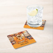 秋の赤ちゃんシャワー猫好き スクエアペーパーコースター (インサイチュ)