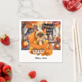 秋の赤ちゃんシャワー猫好き スタンダードカクテルナプキン (インサイチュ)