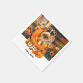 秋の赤ちゃんシャワー猫好き スタンダードカクテルナプキン (角)