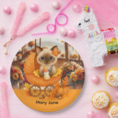 秋の赤ちゃんシャワー猫好き ペーパープレート (パーティー)