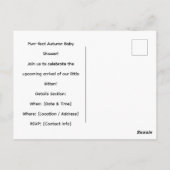 秋の赤ちゃんシャワー猫好き ポストカード (裏面)