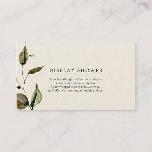 秋の赤ちゃんシャワー表示シャワー挿入カード エンクロージャーカード (正面)