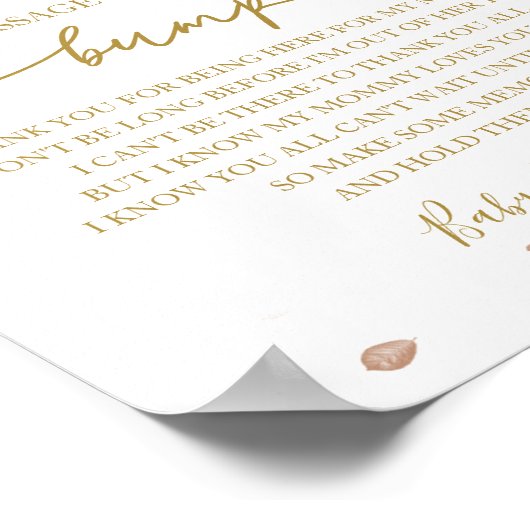 秋の赤ちゃんバンプサインからメッセージをシャワー ポスター (角)