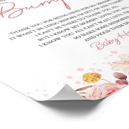 秋の赤ちゃんバンプサインからメッセージをシャワー ポスター (角)