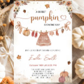 秋の赤ちゃん服かぼちゃの女の子の赤ちゃんシャワー 招待状