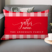 秋の赤と白のバフアローチェックを集めよう ランバークッション