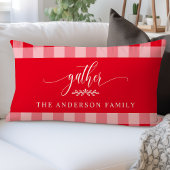 秋の赤と白のバフアローチェックを集めよう ランバークッション