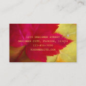 秋の赤イエローメープル葉ズアート 名刺 (裏面)