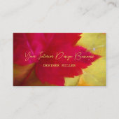 秋の赤イエローメープル葉ズアート 名刺 (正面)