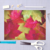 秋の赤イエローメープル葉ズアート 薄葉紙 (クラフト)