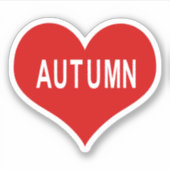 秋の赤恋ハートビニールのシール シール (正面)