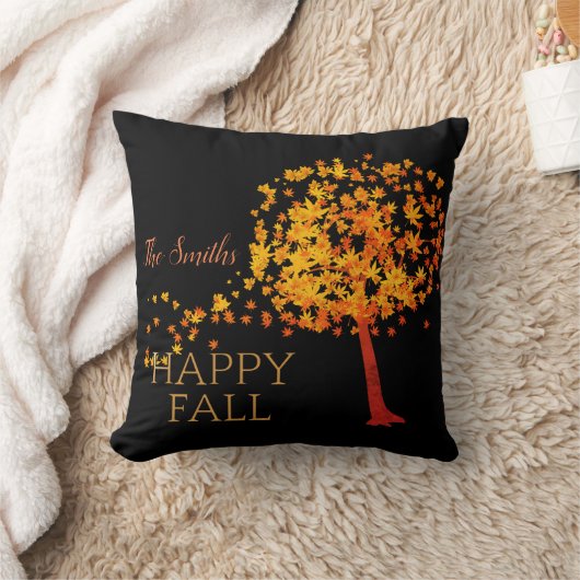 秋の赤楓の木パーソナライズされた クッション (ブランケット)