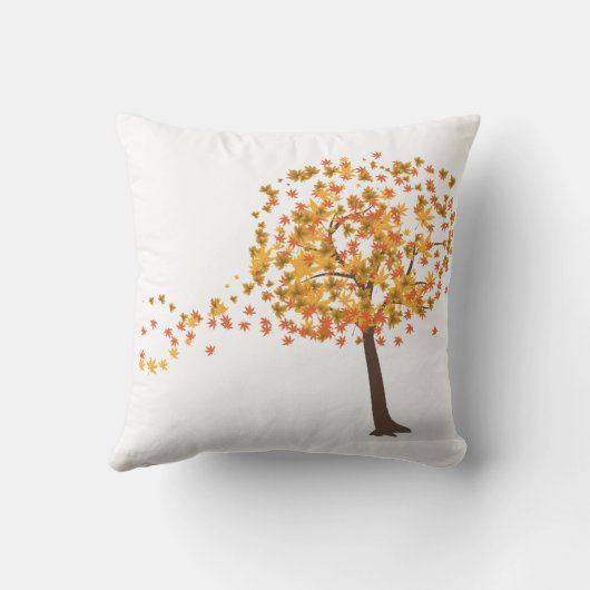 秋の赤楓の木パーソナライズされた クッション (裏面)