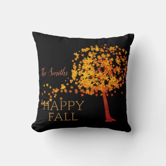 秋の赤楓の木パーソナライズされた クッション (正面)