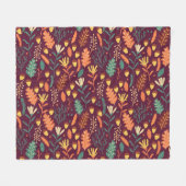 秋の赤橙色のヴィンテージ フリースブランケット (正面(横))