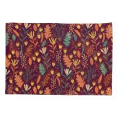 秋の赤橙色のヴィンテージ 枕カバー (裏面)