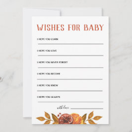 秋の赤素朴ちゃんシャワーベビー 招待状