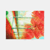 秋の赤葉い木の木道風光明媚な芸術 フリースブランケット (正面(横))