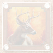 秋の赤褐色のシジカ ガラスコースター (裏面)