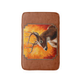 秋の赤褐色のシジカ バスマット (正面縦)