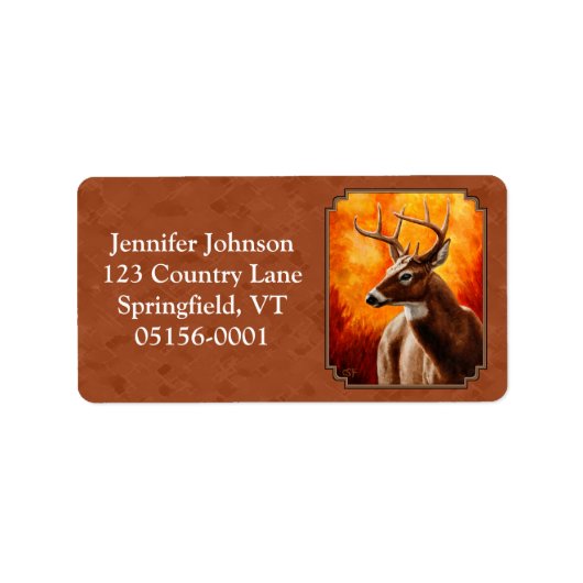 秋の赤褐色のシジカ ラベル (正面)