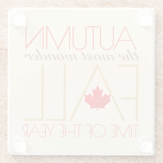 秋の赤離れい言葉疑問に思芸術秋... ガラスコースター (裏面)