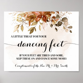 秋の踊り足サインビーチサンダル結婚披露宴 ポスター