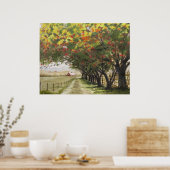 秋の車道 ポスター (キッチン)