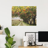 秋の車道 ポスター (ホームオフィス)