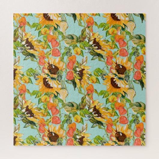 秋の輝き：シームレスな自然パターン ジグソーパズル (縦)