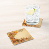 秋の輝き：リース収穫 スクエアペーパーコースター (インサイチュ)