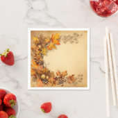秋の輝き:リース収穫 スタンダードカクテルナプキン (インサイチュ)