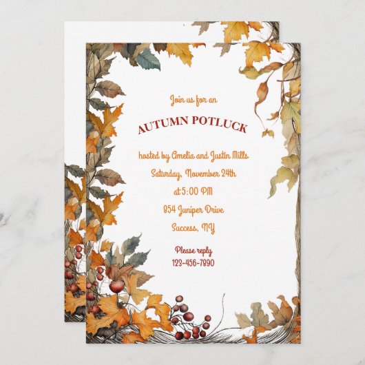 秋の輝き 招待状 (正面/裏面)