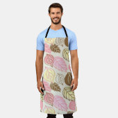 秋の輝き:葉の継ぎ目のないパターン エプロン (着用した状態)