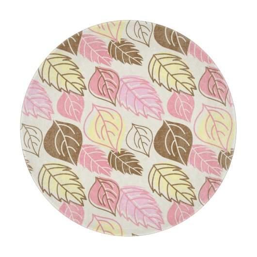 秋の輝き:葉の継ぎ目のないパターン カッティングボード (正面)