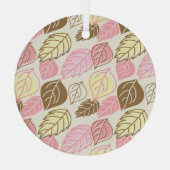 秋の輝き：葉の継ぎ目のないパターン ガラスオーナメント (裏面)