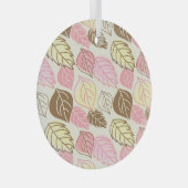 秋の輝き：葉の継ぎ目のないパターン ガラスオーナメント (正面右)