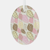 秋の輝き：葉の継ぎ目のないパターン ガラスオーナメント (正面左)