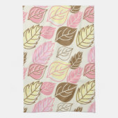 秋の輝き:葉の継ぎ目のないパターン キッチンタオル (縦)