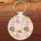 秋の輝き：葉の継ぎ目のないパターン キーホルダー (裏面)