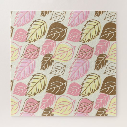 秋の輝き:葉の継ぎ目のないパターン ジグソーパズル (横)