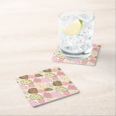 秋の輝き：葉の継ぎ目のないパターン スクエアペーパーコースター (インサイチュ)