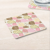 秋の輝き：葉の継ぎ目のないパターン スクエアペーパーコースター (アングル)