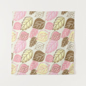 秋の輝き：葉の継ぎ目のないパターン タペストリー (正面(横))